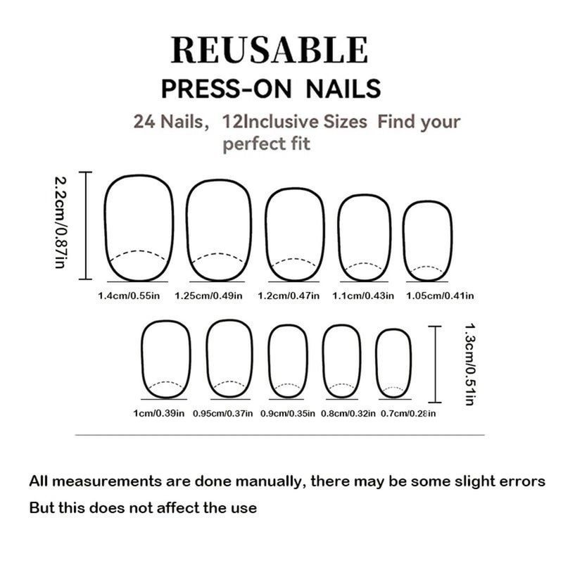 juggssa Short Press on Nails Oval Fake Nails Coffee Brown Acrylic Glue on Nails Almond Shape Magic Mirror Gel Acrylic Press on False Nail Kit Full Cover Reusable Stick on Nails for Women Girls 24PCS - Image 5